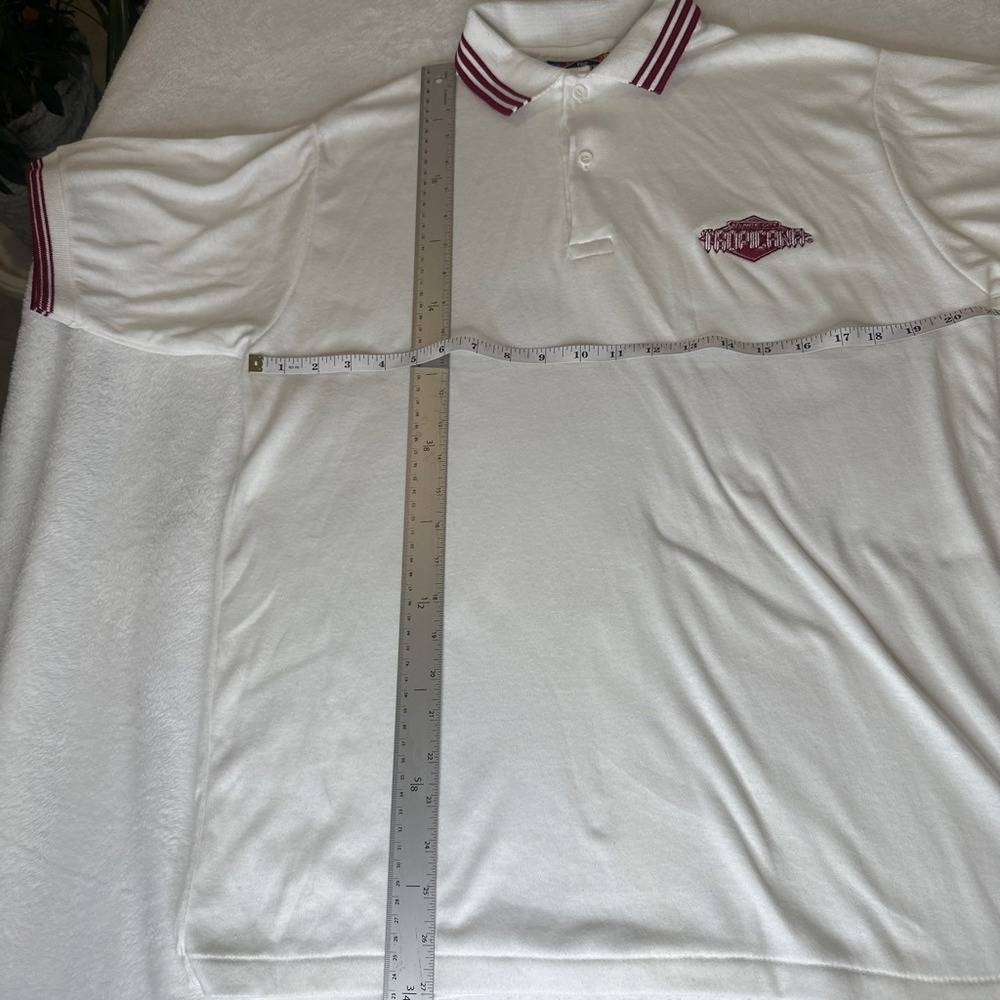 Vintage Souvenir Tropicana Atlantic City Polo Shirt White USA Made LARGE - Picture 2 of 6